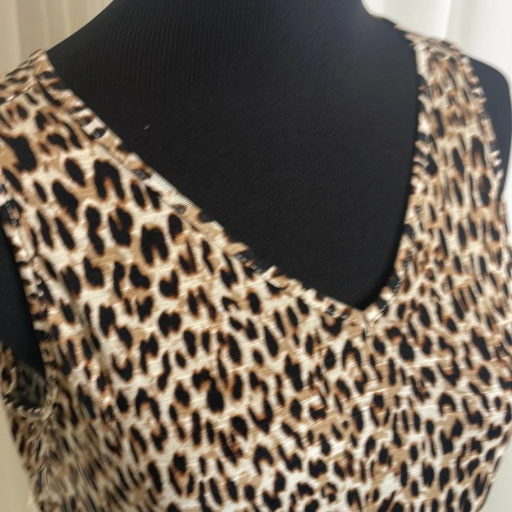 NWT Leopard Print LOVE FIRE Tiered Tank Top, Size XL